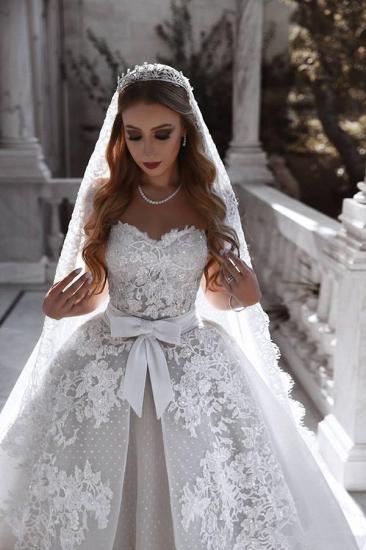 Gorgeous Sweetheart Lace Wedding Dress | Ruffles Bowknot Bridal Gowns_2