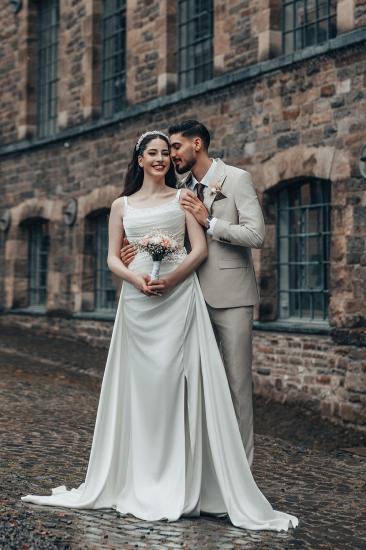 Beautiful Wedding Dress Simple Wedding Dresses A Line Satin_10