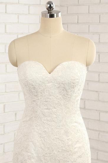 Bradyonlinewholesale Gorgeous Strapless Sleeveless Lace Tulle Wedding Dress Sweetheart Appliques Mermaid Bridal Gowns Online_5