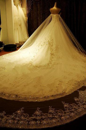 Gorgeous Bridal Dresses Sweetheart Appliques Crystal Beading  Elegant A Line  Wedding Gowns_3