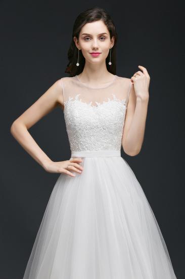 A-line Illusion Modest Wedding Dress With Lace_4
