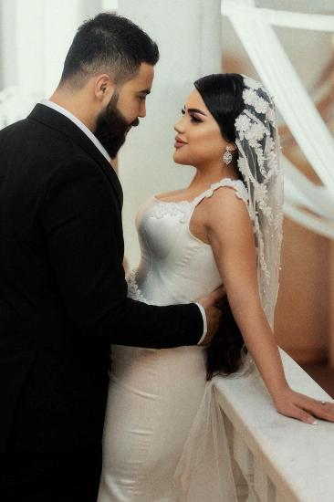 Simple Wedding Dresses Mermaid Style Satin Wedding Dresses Cheap_5