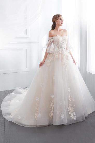 NANCE | Ball Gown Off-the-shoulder Floor Length Appliques Tulle Wedding Dresses_5