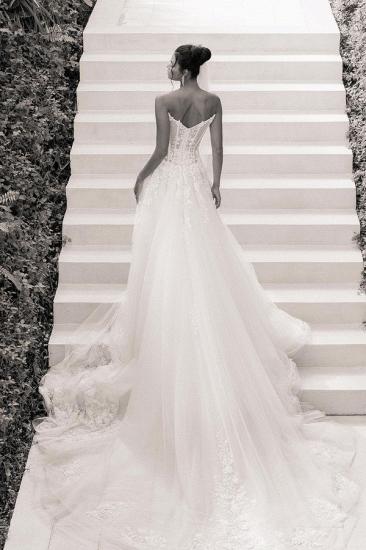 Sleeveless Floral Lace Tulle Floor-Length Wedding Dress_2