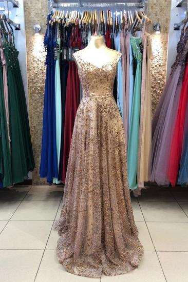 Sparkly Sequins Sweetheart  A-line Evening Prom Dress_1