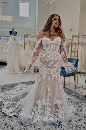 Beautiful Wedding Dresses Mermaid Style Wedding Dresses Lace Champagne_2
