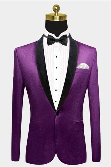 Simple Purple Velvet Mens Suit | One Piece Mens Slim Fit Suit
