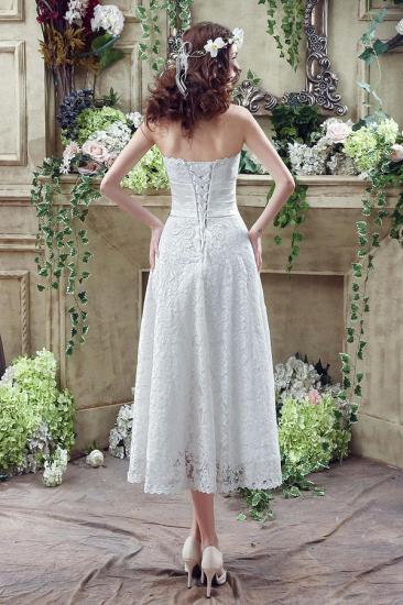 Elegant Sweetheart Lace Wedding Dress Ankle Length Empire Bridal Gown_2