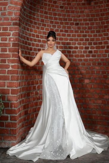 Designer Wedding Dresses Mermaid Style with Lace Satin Bridal Gowns_6