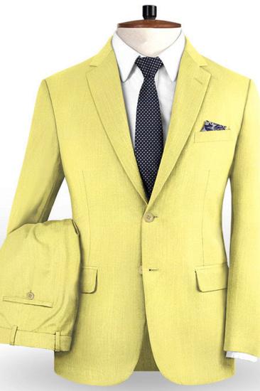 Yellow Fashion Prom Suit | Cozy Two Piece Tuxedos For Sale_2