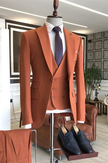 Emmett Fashion Slim Fit Bespoke Peaked Lapel Mens Suits_1
