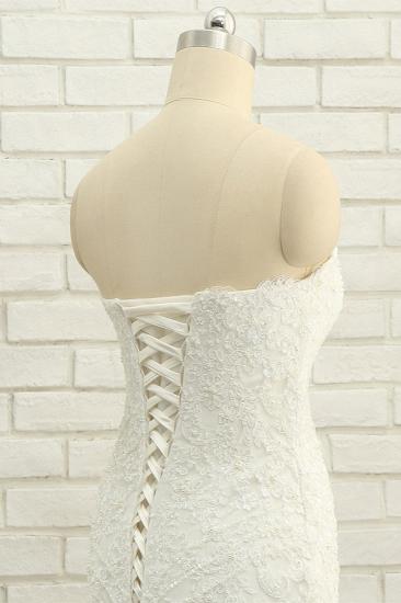 Bradyonlinewholesale Elegant Bateau White Mermaid Wedding Dresses With Appliques Ruffles Lace Bridal Gowns On Sale_5