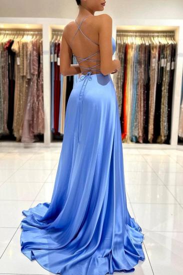 Simple Evening Dresses Long Blue | Prom dresses cheap_2