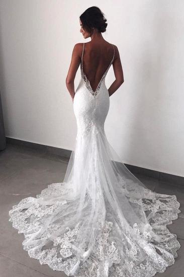Backless Wedding Dresses Lace Mermaid | Sexy Spaghetti Straps Bride Dress_4
