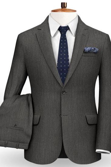 Custom Classic 2 Piece Mens Suit | High End Solid Color Slim Fit Business Tuxedo_2