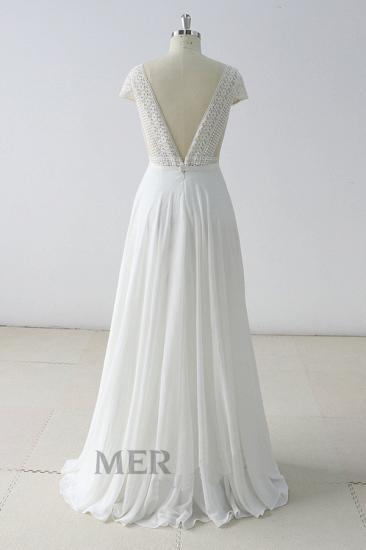 Bradyonlinewholesale Gorgeous White Lace Backless V-Neck Long Wedding Dress Sleeveless Appliques Bridal Gowns On Sale_2