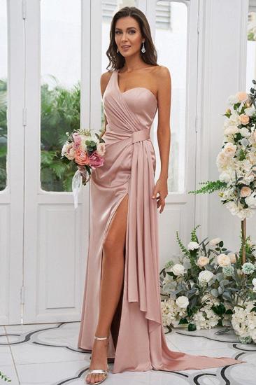 Simple Long Pink Sling Side Slit Evening Dress | Pink Prom Dress Online_1