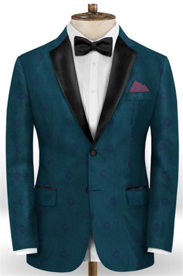 Inky Blue Two Piece Wedding Tuxedo Groom | Best Mens Suits for Business Travel Prom Party