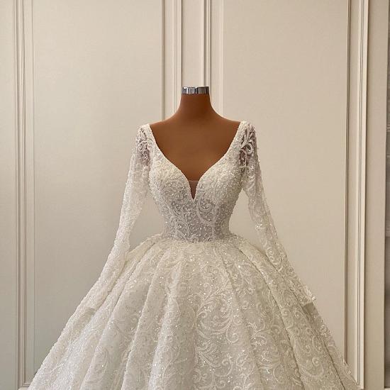 Wedding Dresses A Line Lace | Wedding dresses with sleeves_4