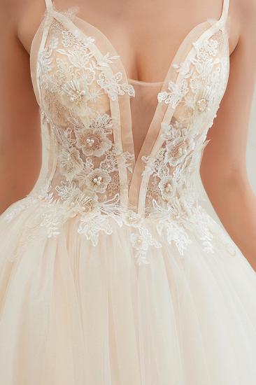 Boho Spaghetti Straps Ivory Ball Gown Wedding Dress | Romantic Bridal Gowns for Sale_5