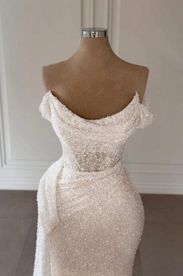 Designer Ball Gowns White Long Glitter Prom Dresses Simple Cheap_2