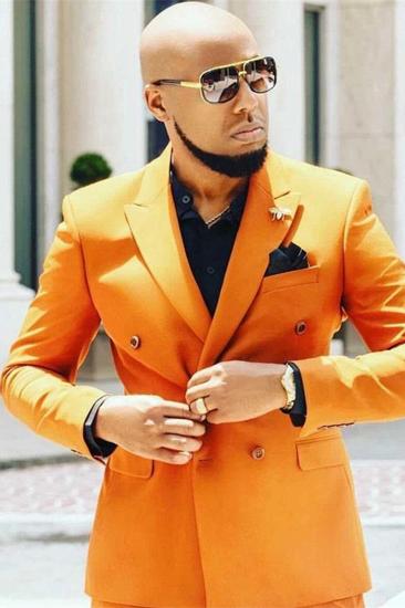 Noel Orange Point Lapel Slim Fit Sleek Prom Mens Suit_1