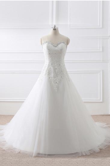 Princess Sweetheart Tulle Wedding Dress With Lace_1