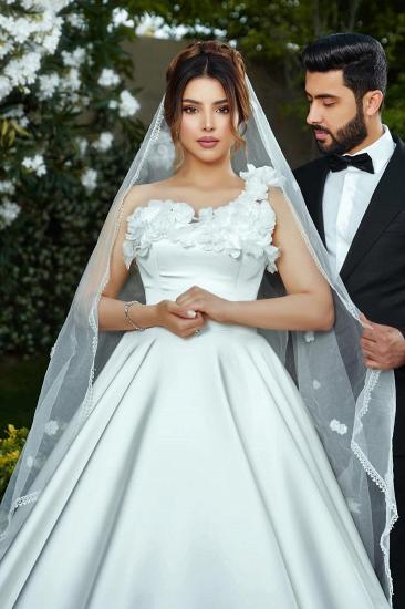 Simple Wedding Dresses A Line Satin Bridal Fashion Online_3