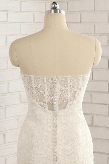 Bradyonlinewholesale Gorgeous Strapless Sleeveless Lace Tulle Wedding Dress Sweetheart Appliques Mermaid Bridal Gowns Online_4