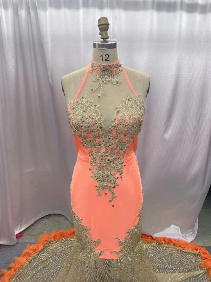 Sparkling Tangerine Sexy Prom Dress | Ball gowns with lace_3