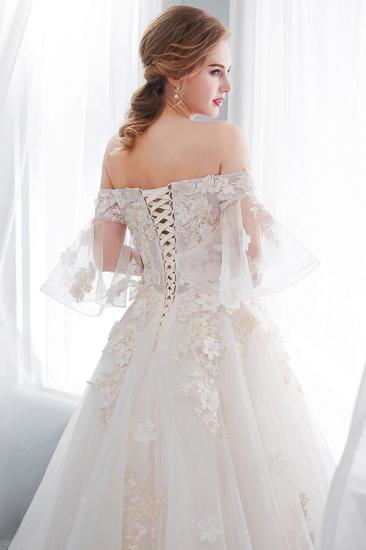 NANCE | Ball Gown Off-the-shoulder Floor Length Appliques Tulle Wedding Dresses_10