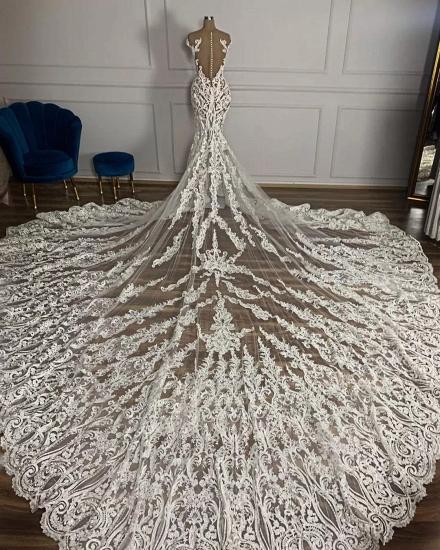 Designer Mermaid Lace Floor Length Wedding Dress | Wedding Dresses Cheap Online_3