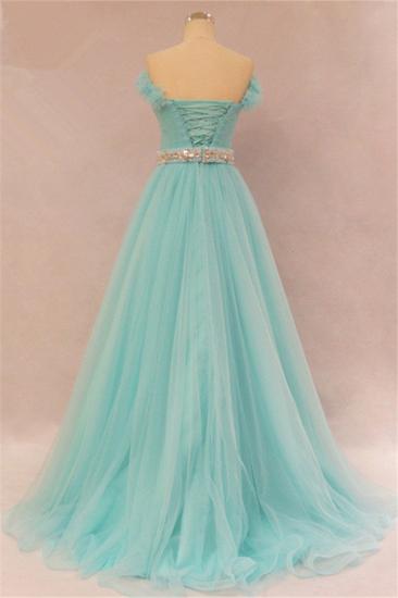 Elegant Sweetheart Ruffles Strapless Evening Dresses Rhinestone Lace Up Prom Gowns_2