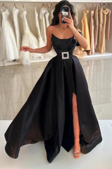 Simple Evening Dresses Long Black Prom Dresses Cheap_1