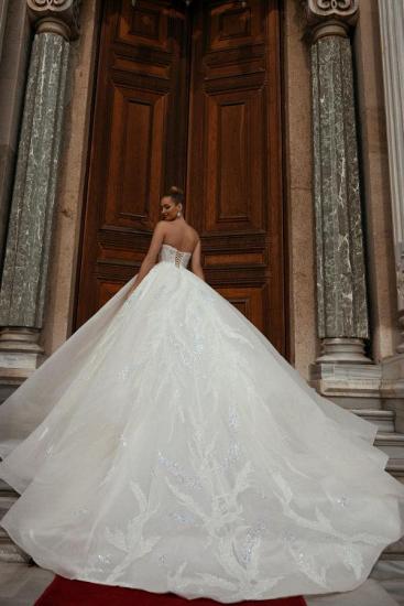Luxurious A-line tube top princess wedding dress | Sparkling A-line wedding dress_2