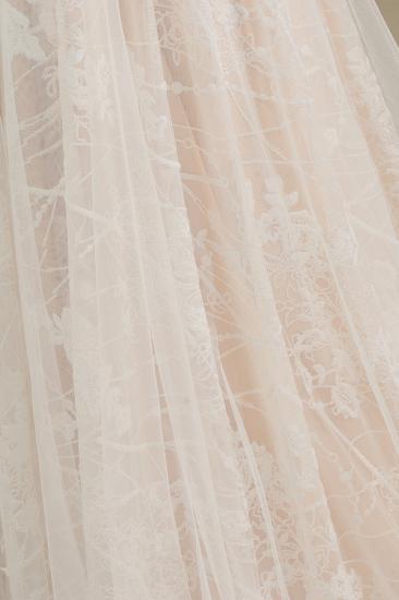 Elegant Lace Deep V-neck Wedding Dress Long Sleeve Floor Length Bridal Gowns_10
