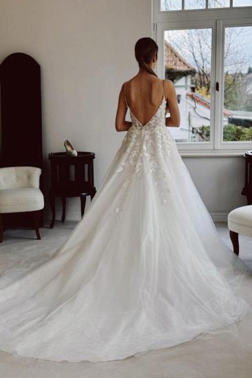 Elegant Wedding Dresses A Line Glitter Tulle Wedding Dresses With Lace_5
