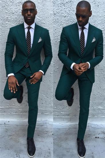 Dark Green Slim Fit Mens Business Suit | New Arrival Spire Laple Prom Suit