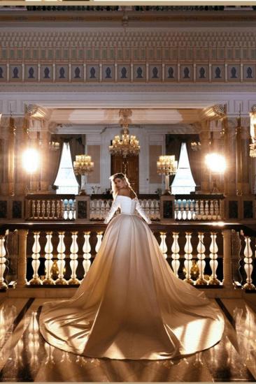 Beautiful Wedding Dresses With Sleeves | Satin Wedding Dresses Cheap_3