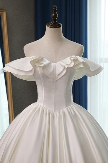 Bradyonlinewholesale Stylish Strapless Sweetheart Satin Wedding Dress Ruffles Sleeveless Ball Gowns Bridal Gowns On Sale_4