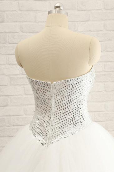 Bradyonlinewholesale Stylish Sweatheart White Sequins Wedding Dresses A line Tulle Bridal Gowns On Sale_5
