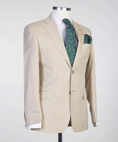 Simple Champagne Two-Piece Fashion Notch Lapel Men Suits_2