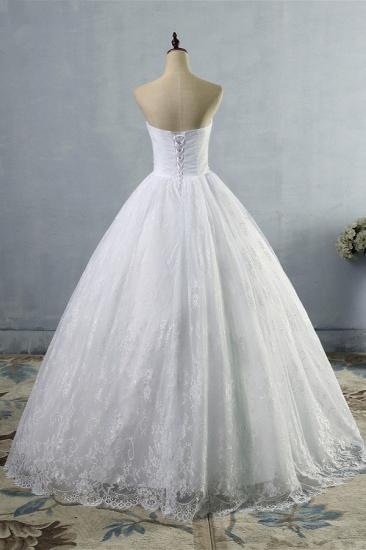 Bradyonlinewholesale Stylish Tulle Appliques Ball Gown Wedding Dresses Sweetheart Sleeveless Bridal Gowns with Beading Sash_2