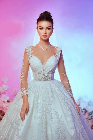 Beautiful Wedding Dresses Glitter With Sleeves Wedding Dresses Princess_3