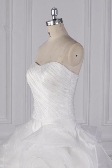Bradyonlinewholesale Stylish Organza Strapless White Wedding Dress Ruffles Sleeveless Bridal Gowns On Sale_5