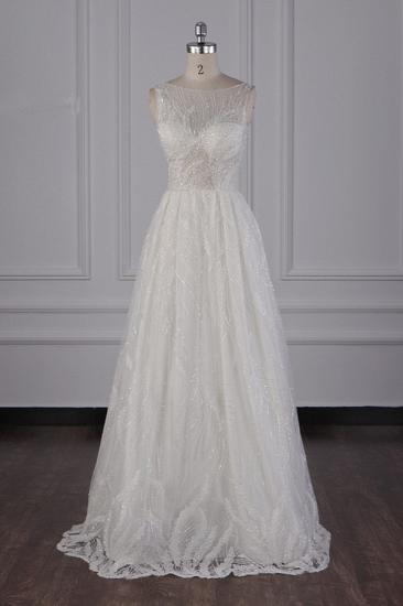 Bradyonlinewholesale Sparkly Beadings A-Line Ruffle Wedding Dress Jewel Appliques Bridal Gowns On Sale