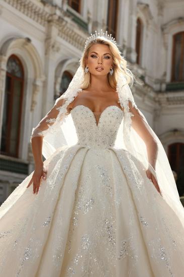 Luxurious Wedding Dresses A Line Lace Glitter Wedding Dresses Online_2