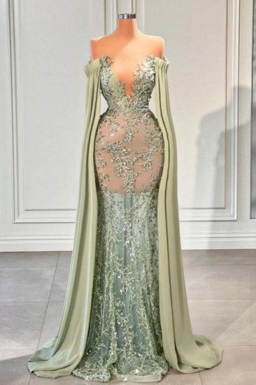 Luxury Evening Dresses Long Mint Green Prom Dresses Ball Gowns Glitter