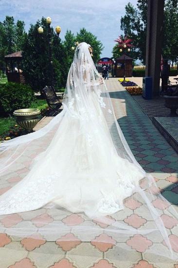 Glamorous Mermaid Long Sleeves Lace Wedding Dresses | Scoop Appliques Detachable Skirt Bridal Gowns_2