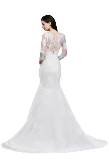 ANA | Mermaid Jewel White Wedding Dress With Lace_2